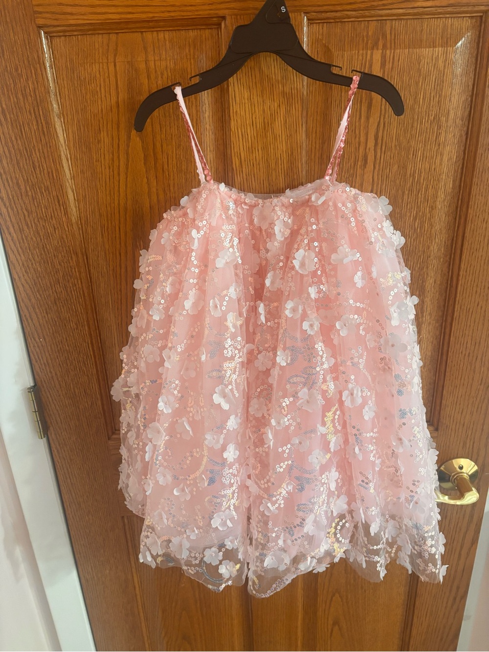 Lola + The Boys Pink Sequin Floral Tulle Party Dress